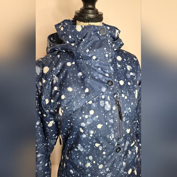 Rossignol Expert 10000 Ski Jacket Womens Size S Blue White Snow Long Sleeve